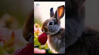 The rabbit is eating strawberries | Hasbi rabbi jallallah mafi qalbi ghairullah