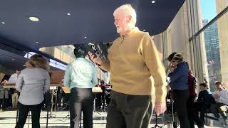 The Juilliard Trombone Choir performs holiday tunes with Joe Alessi in David Geffen Hall 12/16/23