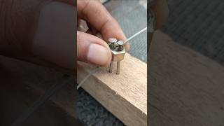 How to clamp a steel wire with nails and a nut! #diy #lifehack #tips