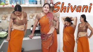 How to wearing orange color saree  _ best draping  saree style | GKV