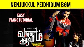 Nenjukkul Peidhidum Bgm | Easy Piano Notes | Vaaranam Aayiram | Gowtham Menon | Piano Tamil
