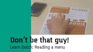 Improve Your Dutch: Reading a Menu - Episode 02 | Saxion University of Applied Sciences