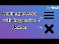 How To Create a Responsive Hamburger Menu in HTML , CSS and Javascript | CodeModeOn