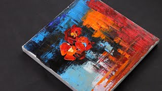 Abstract Flowers Painting / Abstract Painting Demo In Acrylics / Satisfying / Daily challenge #258