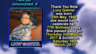 Lucy Gabriel thank you