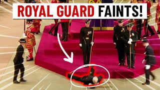 Royal guard FAINTS at Queen's funeral, until...