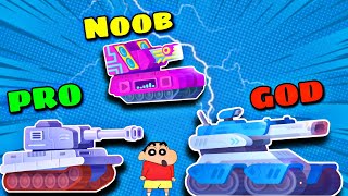 SHINCHAN USING A PRO TANK TO DEFEAT CHOP ! | NOOB vs PRO vs GOD in Tank Stars | IamBolt Gaming
