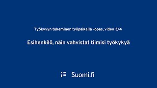 Suomi.fin opas | Esihenkilö, näin vahvistat tiimisi työkykyä