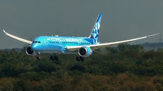 BOEING 787 LANDING at Düsseldorf - ETIHAD AIRWAYS MANCHESTER CITY special colours (4K)