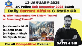 14 January 2024 | Daily Current Affairs and Static GK for JKPSI Exam 2025 |  Jkssb Online Tutorial.