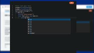 SOLVED SOLOLEARN BMI CALCULATOR Python for beginners 1
