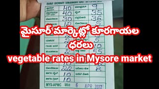 6 April 2022# today vegetable rates in Mysore market # Mysore market vegetable rates