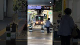 Purple Shonan Monorail train approaching Shonan - Enoshima Sta. (Kanagawa, Japan)