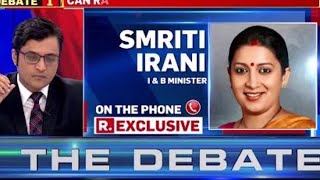 Smriti Irani Speaks To Arnab Goswami On Shocking 'Rating Fixing' Charge By Congress