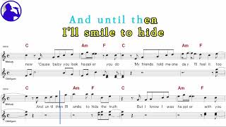 Ed Sheeran-Happier karaoke sheet music,MR for players,chord,chorus,Lyrics add(Ye karaoke)