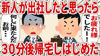 新人が出社したと思ったら３０分後帰宅しはじめた【2ch仕事スレ】