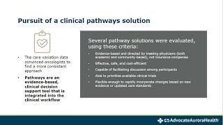 Value of clinical pathways in an evidence-based, vertically integrated health system