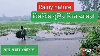 রিমঝিম এ বৃষ্টিতে ভিজতে মজা ই লাগে। A rainy nature in Bangladesh।