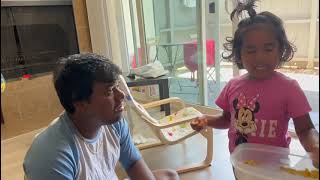 జడ వేయడానికి పాపం నాన్న పడే కష్టాలు #babyanddaddyfunnymoments #cutebaby #usa #california #viralvideo