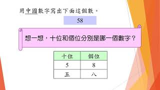 1下A　看阿拉伯數字，寫中國數字