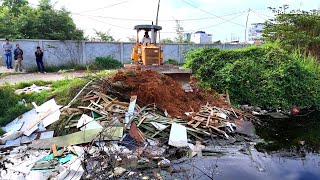 I Understand Work ?? Bolldozer Pushing Soil Bury Trash And Truck Delivery Soil Supplying