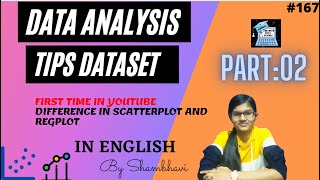 Data Analysis on tips dataset Part-02 | data set analysis | Scatterplot | Regplot