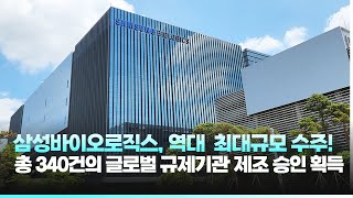 삼성바이오로직스, 역대  최대규모 수주! 총 340건의 글로벌 규제기관 제조 승인 획득