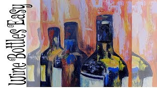 Simple & Easy wine bottle Acrylic Painting Tutorial