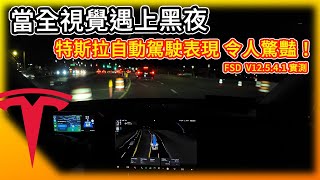 特斯拉全視覺遇上黑夜 實測FSD全自動駕駛 端到端夜間能力！Tesla Vision Meets the Night！