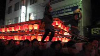 飯坂けんか祭り 2009 #1 飯坂駅前を通る屋台