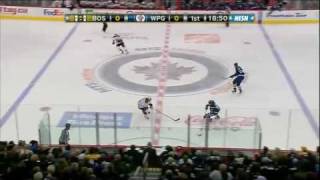 Johnny Boychuk hip checks Evander Kane 12/6/11