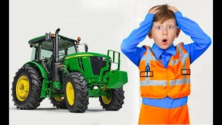 Senya and a huge broken tractor. Collection of popular series for children