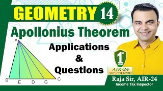 Geometry #14, Apollonious Theorem: Applications in Triangle, Parallelogram and Circle