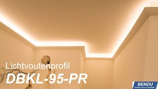 Lichtvoutenprofil DBKL-95-PR für die indirekte LED Beleuchtung der Decke von BENDU