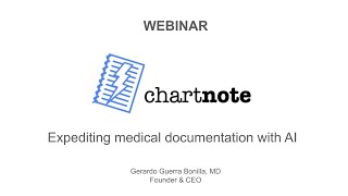Chartnote Webinar - AI Scribe demo & more