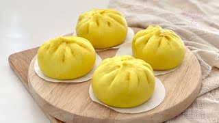 Golden Yam Bean Steamed Bun ｜Mang Kuang Pau | 金黄沙葛包