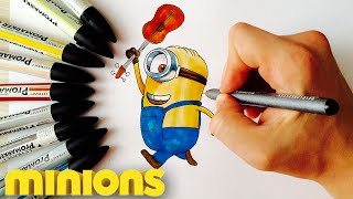 How to draw Sutart minion from Minions easy step by step video lesson for beginners