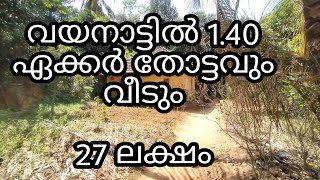 1.40 Acre Farm | Agricultural Land with Old House For Sale | Kambalakkad | Wayanad (27 Lakh)