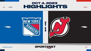 NHL Pre-Season Highlights | Rangers vs. Devils - October 4, 2023