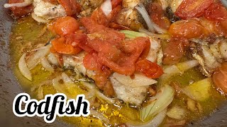 Codfish with cherry tomatoes