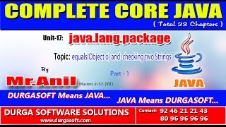 Core Java - java.lang.package - equals(Object o) and checking two Strings Part-1
