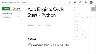 App Engine Qwik Start Python GSP067