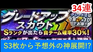 プロスピA　グレードアップスカウト34連　S３枚からの予想外の展開に！
