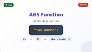 Excel ABS Function: Get Absolute Values Easily! (Beginner Tutorial)