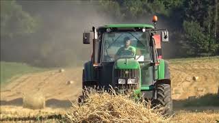 Sezóna 2018 Lisovanie a odvoz balíkov slamy - 2x John Deere, Manitou