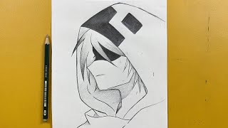 Easy anime drawing | how to draw a girl wearing a hoodie step-by-step