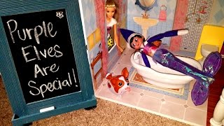 Purple Elf on the Shelf - Mermaid Bath Magic \u0026 Shower Time Fun