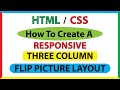 How To Create A Responsive 3 Column Filp Picture Gallery Web Page Layout Using html5 And CSS3