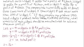 170 Manufacturing Application of Linear Programming, pt 1