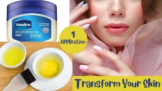 1 Night Challenge - VASELINE \u0026 EGG Mask - Transforms Your Face In one Night